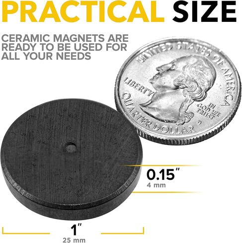 Ferrite Ring Magnets with Holes - 1.2 Inch (31mm) Round Disc Donut Magnets - Circle Hole Magnets - Perfect Ceramic Circular Magnets for Crafts and DIY in Kuwait