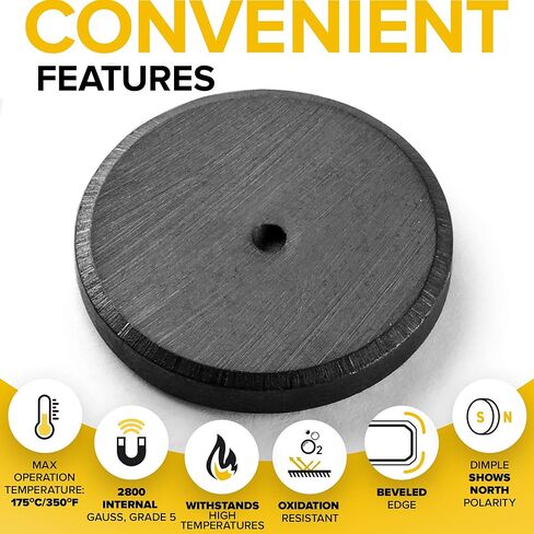 Ferrite Ring Magnets with Holes - 1.2 Inch (31mm) Round Disc Donut Magnets - Circle Hole Magnets - Perfect Ceramic Circular Magnets for Crafts and DIY in Kuwait