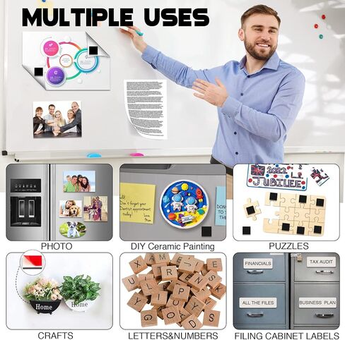 مغناطيسات مع دعامة لاصقة رغوية للأسطح غير المستوية (0.8 × 0.8 بوصة 128 قطعة)، نقاط مربعة مغناطيسية صغيرة للحرف اليدوية، بلاط السيراميك، مغناطيسات ذاتية اللصق للأولاد والبنات in Kuwait