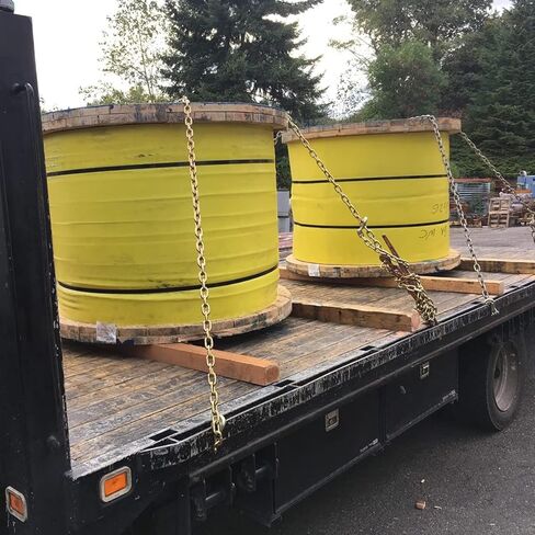 سلسلة Towmavin للنقل الموثق 12 قدم 1/4 بوصة خطافات Clevis 12,600 رطل قوة كسر للحمل، ربط لأسفل، سلسلة مقطورة شاحنة مسطحة للبضائع الثابتة - حزمة واحدة in Kuwait