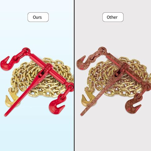 Chain and Binder Kit 5/16" - 1/4" Chain Binder Load Binder with WLL 2,600lbs G70 1/4" × 12' Transport Chain with 3,150lbs Safe Work Load for Truck Flatbed Trailer Tie Down Hauling Logging in Saudi Arabia