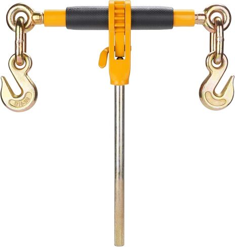 VEVOR 3/8-1/2 Ratchet Chain Binder 12000 lbs G80 Hook Detachable Anti-Skid Handle Heavy Duty Load Binder, Tie Down Hauling Chain Binders for Flatbed Truck Trailer, Black & Yellow in Kuwait