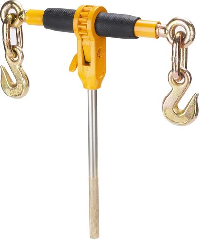 VEVOR 3/8-1/2 Ratchet Chain Binder 12000 lbs G80 Hook Detachable Anti-Skid Handle Heavy Duty Load Binder, Tie Down Hauling Chain Binders for Flatbed Truck Trailer, Black & Yellow in Kuwait