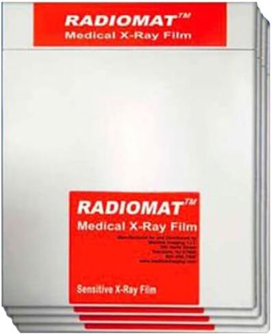 فيلم الأشعة السينية AGFA RADIOMAT PCHB1012، نصف سرعة، 10 بوصة × 12 بوصة، أزرق حساس (عبوة من 100 قطعة) in Kuwait