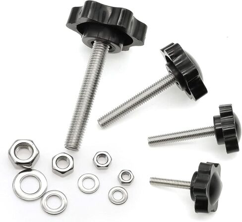 هامينلير مجموعة من 30 مجموعة من مقابض معدنية سداسية الشكل من الستانلس ستيل مع صواميل ومجموعة متنوعة من الغسالة المسطحة سهلة الازالة مع صواميل وحلقات مسطحة من 30 قطعة in Kuwait