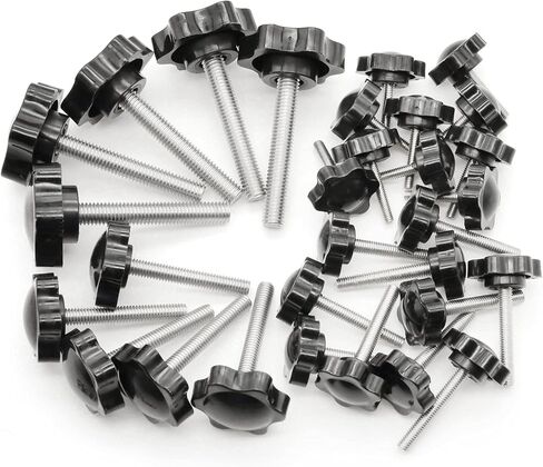 هامينلير مجموعة من 30 مجموعة من مقابض معدنية سداسية الشكل من الستانلس ستيل مع صواميل ومجموعة متنوعة من الغسالة المسطحة سهلة الازالة مع صواميل وحلقات مسطحة من 30 قطعة in Kuwait