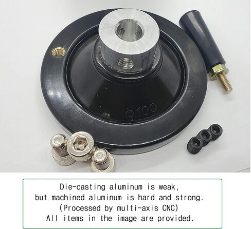 قطر 100 ملم 4 انش مقاس S - اقل من 1/2 انش لكل عمود [صنع في كوريا] عجلة يد مثالية مع مقبض مقبض من الالومنيوم مجموعة براغي (مجموعة من 1 قطعة) الة لطحن المنشار المنشاري in Kuwait