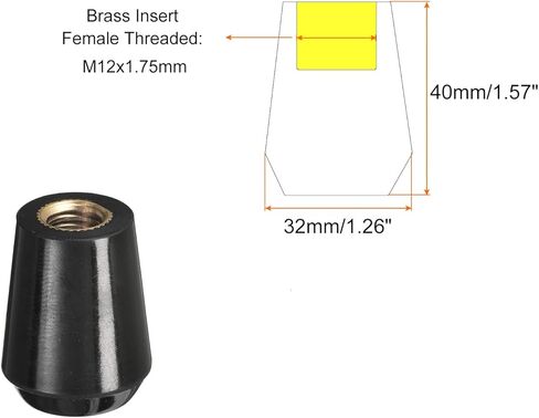 HARFINGTON مقبض دوار، قطعتان M12x40mm مقبض مدبب من الفينول خيط أنثى مع مقبض آلة إدخال نحاسي لقطع غيار طحن المخرطة الصناعية in Saudi Arabia