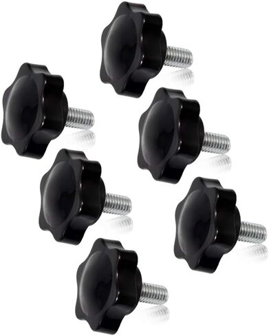 SPEEDWOX 6 Pcs Clamping Screw Knob M8 x 16 Plum Hex Shaped Hand Knobs Knurled Thumb Screw Handle Clamping Knob Male Thread Metric Thread in Kuwait