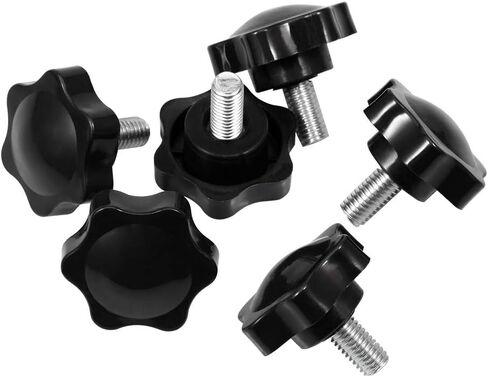 SPEEDWOX 6 Pcs Clamping Screw Knob M8 x 16 Plum Hex Shaped Hand Knobs Knurled Thumb Screw Handle Clamping Knob Male Thread Metric Thread in Kuwait