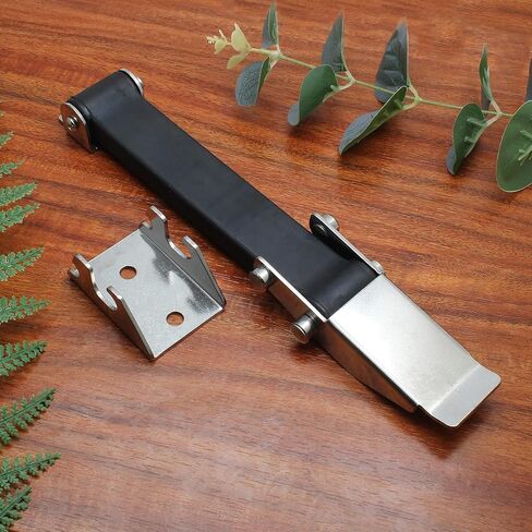 BokWin 2 قطعة 9.3 بوصة مزلاج سحب مطاطي مرن، مزلاج سحب عالي التحمل لصندوق شحن باب مقصورة القارب (أسود) in Kuwait