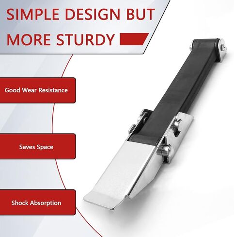 BokWin 2 قطعة 9.3 بوصة مزلاج سحب مطاطي مرن، مزلاج سحب عالي التحمل لصندوق شحن باب مقصورة القارب (أسود) in Kuwait