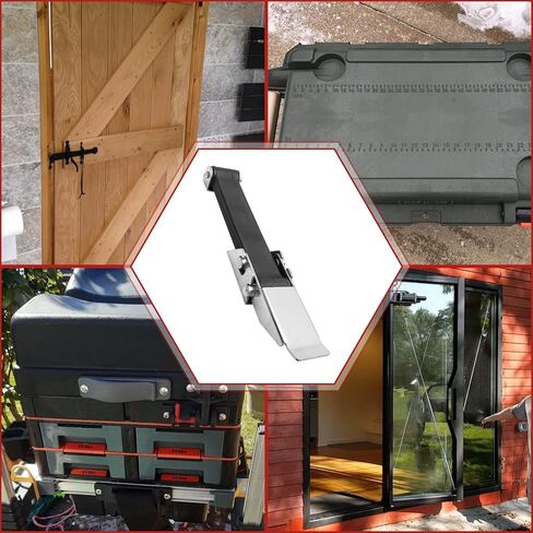 BokWin 2 قطعة 9.3 بوصة مزلاج سحب مطاطي مرن، مزلاج سحب عالي التحمل لصندوق شحن باب مقصورة القارب (أسود) in Kuwait