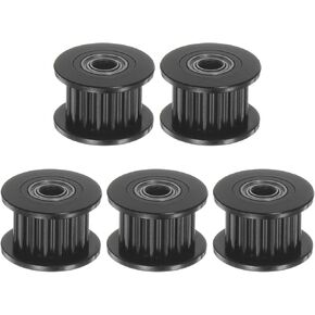 5pcs 2GT Idler Pulley 16 Teeth 3mm Bore 13mm Dia. Aluminum Timing Belt for 6mm Width Belt 3D Printer CNC Machine Accessories, Black