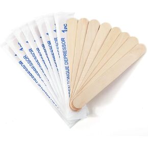 JMU Tongue Depressors Sterile 100 Count, 6" Tongue Depressors Wood Individually Wrapped for Medical Popsicle Crafts in Kuwait