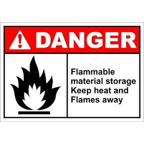 Flammable Material Storage Danger OSHA ANSI Label Decal Sticker 7 inches x 5 inches in Saudi Arabia