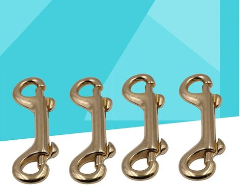 Mikikit مزدوجة نهاية الترباس المفاجئة مزدوجة نهاية الترباس السنانير المفاجئة: 4 قطع النحاس جراد البحر المشبك البيضاوي قطب الزناد كليب السنانير العين الترباس المفاجئة مقاطع معدنية للغوص، مقود الكلب، مفتاح سلسلة الترباس المفاجئة السنانير in Kuwait