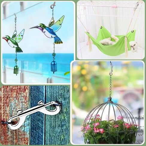 18 قطعة من خطافات الغوص مزدوجة الجوانب شديدة التحمل مزدوجة الاطراف لسلسلة الكلاب، مشابك زناد وحزام الكاحل للياقة البدنية، حامل مفاتيح، ارجوحة شبكية in Kuwait