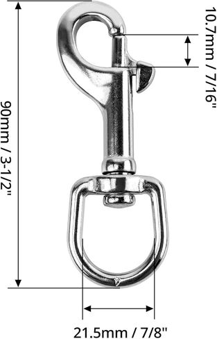 كيو وورك خطاف كبس دوار 3-1/2 انش، قطعتان، مشابك زناد واحدة من الستانلس ستيل 316 للغوص/سلسلة الحيوانات الاليفة/سلسلة المفاتيح/العلم/حبل الملابس in Kuwait