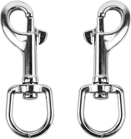 كيو وورك خطاف كبس دوار 3-1/2 انش، قطعتان، مشابك زناد واحدة من الستانلس ستيل 316 للغوص/سلسلة الحيوانات الاليفة/سلسلة المفاتيح/العلم/حبل الملابس in Kuwait