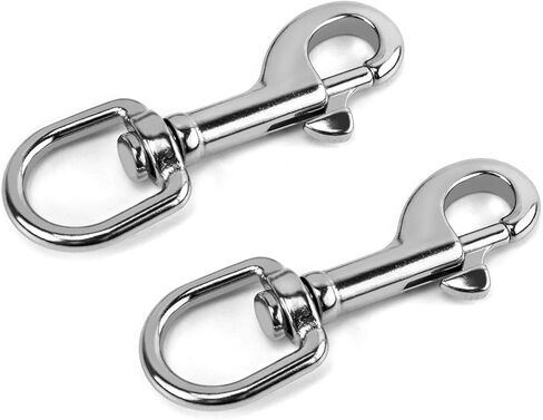 كيو وورك خطاف كبس دوار 3-1/2 انش، قطعتان، مشابك زناد واحدة من الستانلس ستيل 316 للغوص/سلسلة الحيوانات الاليفة/سلسلة المفاتيح/العلم/حبل الملابس in Kuwait