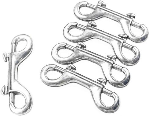 JCPLYNN Stainless Steel 316 Marine Grade Double End Bolt, Double Ended Snap Hook, Snap Bolt Trigger Chain Clip, 3",3-1/2", 4", 4-1/2", Pack of 3/5 (3Pcs 4-1/2''(115mm)) in Kuwait