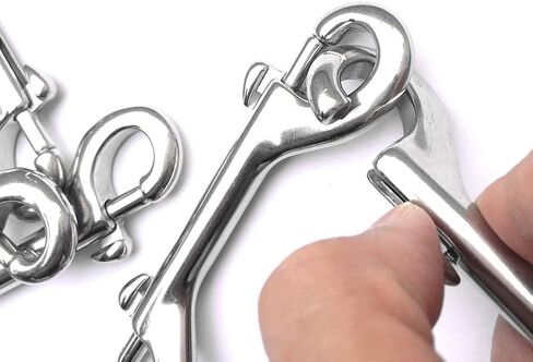 JCPLYNN Stainless Steel 316 Marine Grade Double End Bolt, Double Ended Snap Hook, Snap Bolt Trigger Chain Clip, 3",3-1/2", 4", 4-1/2", Pack of 3/5 (3Pcs 4-1/2''(115mm)) in Kuwait