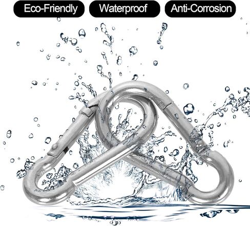 50 PCS Spring Snap Carabiner, Small Carabiner Clip, M5 x 2 Inch Snap Hooks Heavy Duty Carabiner Clips Bulk Hook Keychain for Outdoor Camping, Hiking, Traveling, Backpack, Keychain, Dog Leash in Kuwait