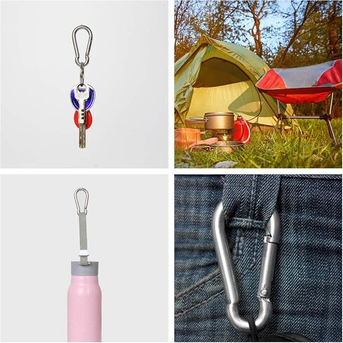 50 PCS Spring Snap Carabiner, Small Carabiner Clip, M5 x 2 Inch Snap Hooks Heavy Duty Carabiner Clips Bulk Hook Keychain for Outdoor Camping, Hiking, Traveling, Backpack, Keychain, Dog Leash in Kuwait