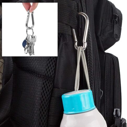 50 PCS Spring Snap Carabiner, Small Carabiner Clip, M5 x 2 Inch Snap Hooks Heavy Duty Carabiner Clips Bulk Hook Keychain for Outdoor Camping, Hiking, Traveling, Backpack, Keychain, Dog Leash in Kuwait