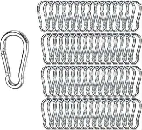60 قطعة M8*3-1/8" خطافات زنبركية من الفولاذ المجلفن للتوصيلات الثقيلة يمكن استخدامها لتوصيل الأراجيح وسلاسل المفاتيح وخيام التخييم في الهواء الطلق. يمكن توصيلها لتشكيل سلسلة طويلة in Kuwait