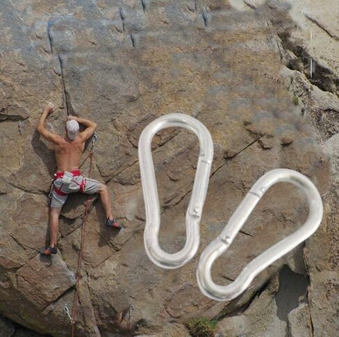 60 قطعة M8*3-1/8" خطافات زنبركية من الفولاذ المجلفن للتوصيلات الثقيلة يمكن استخدامها لتوصيل الأراجيح وسلاسل المفاتيح وخيام التخييم في الهواء الطلق. يمكن توصيلها لتشكيل سلسلة طويلة in Kuwait