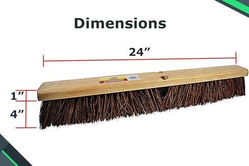 شعيرات 4224 رأس مكنسة دفع 24 بوصة للاستخدام الداخلي والخارجي، التجاري أو السكني مع شعيرات صلبة للأعمال الشاقة على الخرسانة أو الفناء أو المرآب أو الحجر أو أي تنظيف شديد التحمل in Kuwait