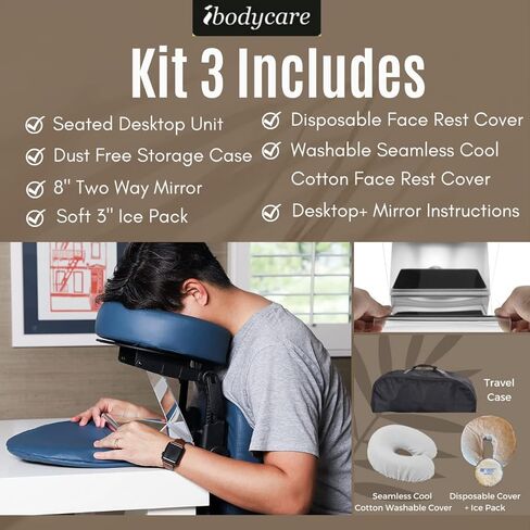 Complete Face Down Equipment Eye Surgery Face Down Support System +Mirror +Ice Pack +Covers Macular Hole Retinal Detachment Vitrectomy (Kit 1 with Disposable Cover) in Kuwait