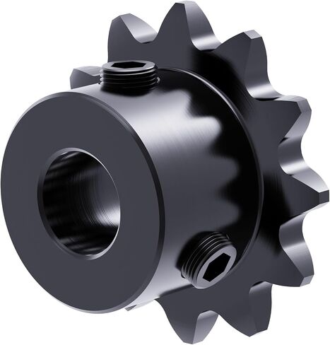 FOCMKEAS 15 Tooth Roller Chain Sprocket B Type Hardened Teeth, 25 Chain Sigle Strand 1/4-Inch Pitch, 8mm Bore Black Oxide C45 Carbon Steel with Fasten Screws for 04C Chain in Kuwait