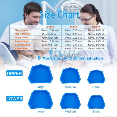 مجموعة قواعد الاسنان السابقة من 6 قطع، نموذج مختبر الاسنان، قاعدة قاعدة جص اللون السابق ازرق (مجموعة) in Kuwait