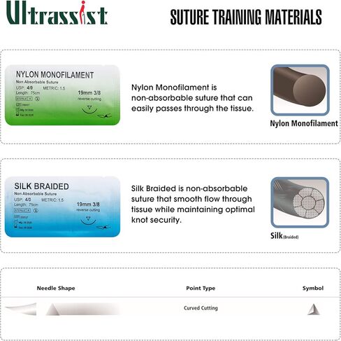 مجموعة تدريب خياطة الأسنان Ultrassist، مجموعة أدوات تدريب خياطة الأسنان لقطع اللثة وخياطة اللثة، أفضل وسادات تدريب خياطة الأسنان لطلاب مدرسة طب الأسنان (استخدام التدريب فقط) in Kuwait