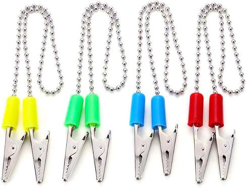 مشابك حامل مرايل لمنديل الأسنان من داينوالز، سلسلة صدرية معدنية مرنة لمريلات/غطاء الوجه/الأطفال البالغين وكبار السن، شريط قناع، حزام الرقبة، 4 مشابك حامل مريلة الأسنان in Kuwait