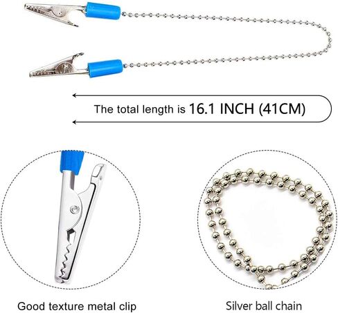 مشابك حامل مرايل لمنديل الأسنان من داينوالز، سلسلة صدرية معدنية مرنة لمريلات/غطاء الوجه/الأطفال البالغين وكبار السن، شريط قناع، حزام الرقبة، 4 مشابك حامل مريلة الأسنان in Kuwait