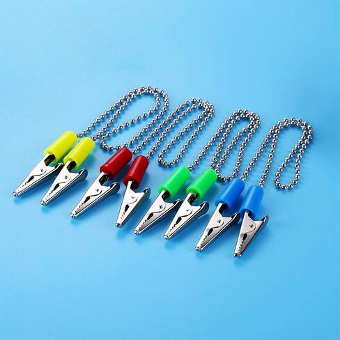 مشابك حامل مرايل لمنديل الأسنان من داينوالز، سلسلة صدرية معدنية مرنة لمريلات/غطاء الوجه/الأطفال البالغين وكبار السن، شريط قناع، حزام الرقبة، 4 مشابك حامل مريلة الأسنان in Kuwait