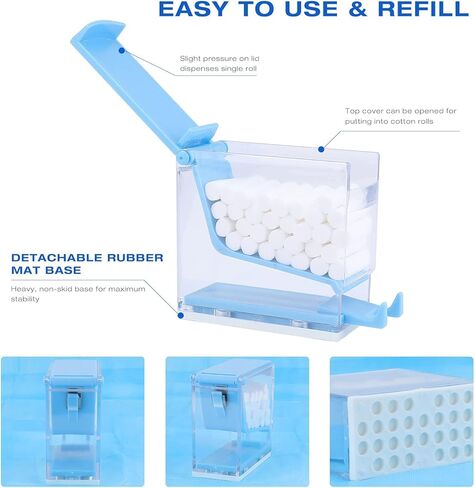 Dental Cotton Roll Dispenser Holder Organizer Hygienic Cotton Roll Divider Professional Clinic Home Use Transparent Press Type in Kuwait
