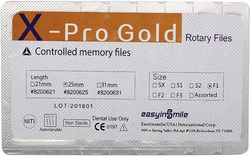 Easyinsmile X-Pro Gold Taper NITI Endo Rotary Files 6pcs Endodontic Controlled Memory Files 6Pcs in Saudi Arabia