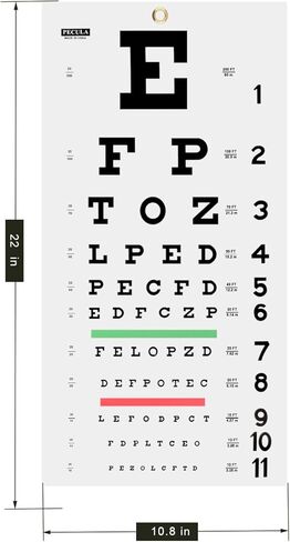 PECULA Eye Chart, Snellen Eye Chart, Wall Chart, Eye Charts for Eye Exams 20 feet 11 X 22 in. in Kuwait