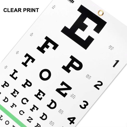 PECULA Eye Chart, Snellen Eye Chart, Wall Chart, Eye Charts for Eye Exams 20 feet 11 X 22 in. in Kuwait