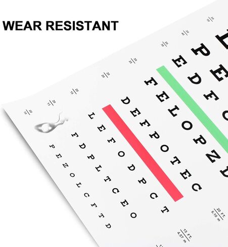 PECULA Eye Chart, Snellen Eye Chart, Wall Chart, Eye Charts for Eye Exams 20 feet 11 X 22 in. in Kuwait