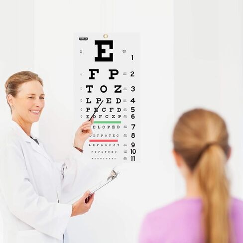 PECULA Eye Chart, Snellen Eye Chart, Wall Chart, Eye Charts for Eye Exams 20 feet 11 X 22 in. in Kuwait