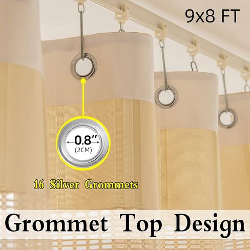 Flame Retardant Curtains Grommet, 5x8ft, Medical Room Divider Curtains for Hospital SPA Clinic Lab School Nursery (1 Panel, Beige，5x8ft) in Kuwait