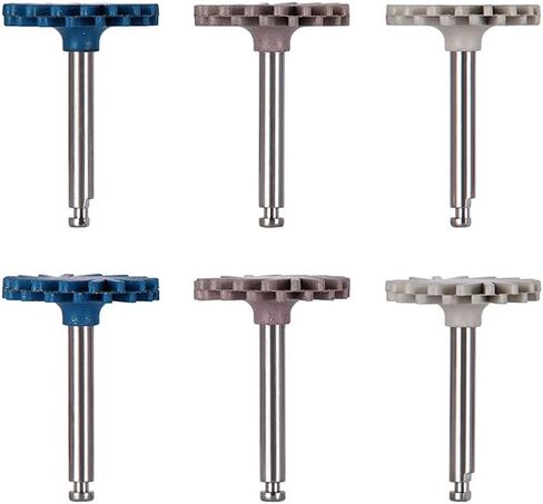 طقم أقراص من الراتنج المطاطي المطاطي لتلميع الأسنان عجلة حلزونية مرنة لتلميع الماس نظام RA قرص عدة عرقوب قطر 2.35 مم 6 قطع لكل صندوق in Kuwait