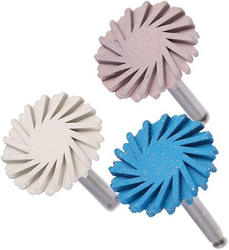 طقم أقراص من الراتنج المطاطي المطاطي لتلميع الأسنان عجلة حلزونية مرنة لتلميع الماس نظام RA قرص عدة عرقوب قطر 2.35 مم 6 قطع لكل صندوق in Kuwait