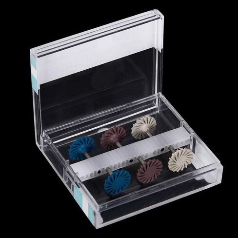 طقم أقراص من الراتنج المطاطي المطاطي لتلميع الأسنان عجلة حلزونية مرنة لتلميع الماس نظام RA قرص عدة عرقوب قطر 2.35 مم 6 قطع لكل صندوق in Kuwait